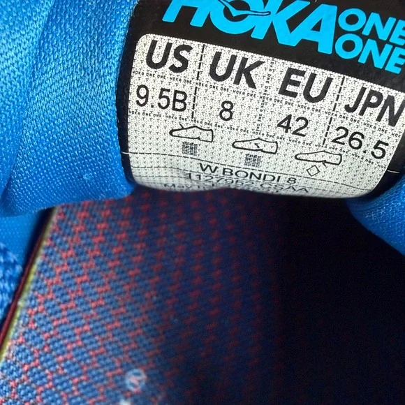 Hoka Women's Blue Running Shoes with Pink & Orange Accents Size 9.5B - Picture 2 of 8